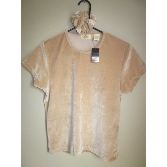 The Limited Tops - Limited Tan Velour Tee NWT